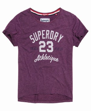 Superdry Track & Field Boyfriend Női Pólók Lila | FKUXD0816